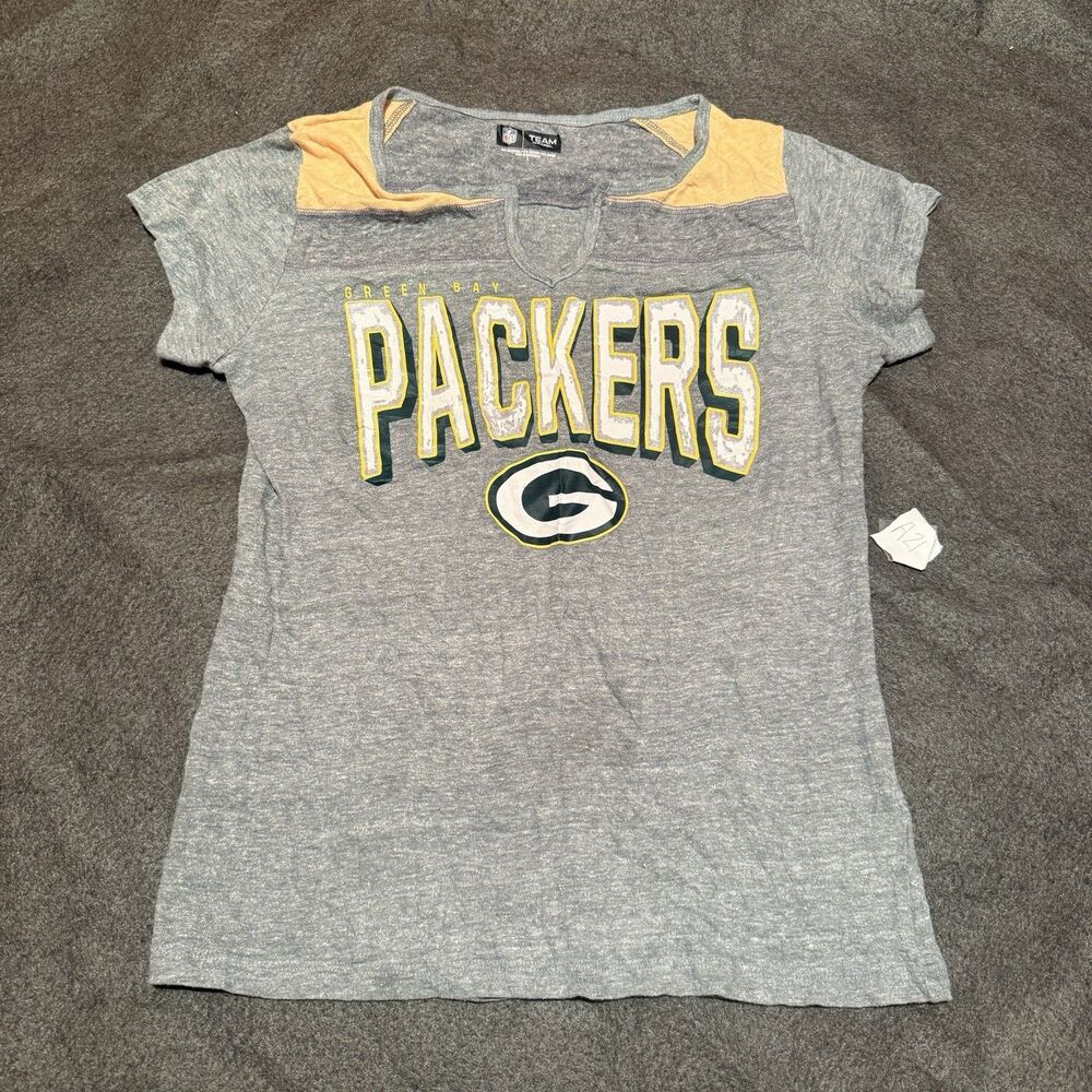 NFL Green Bay Packers Womens TShirts L Large Gray Football Tee Shirt Top